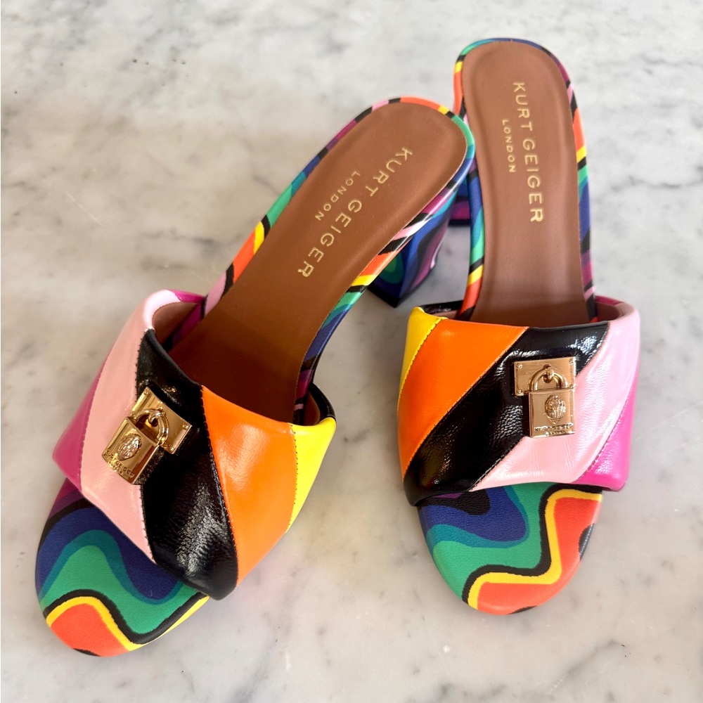 Kurt Geiger Brixton Block Heel Slide Sandal NWOB